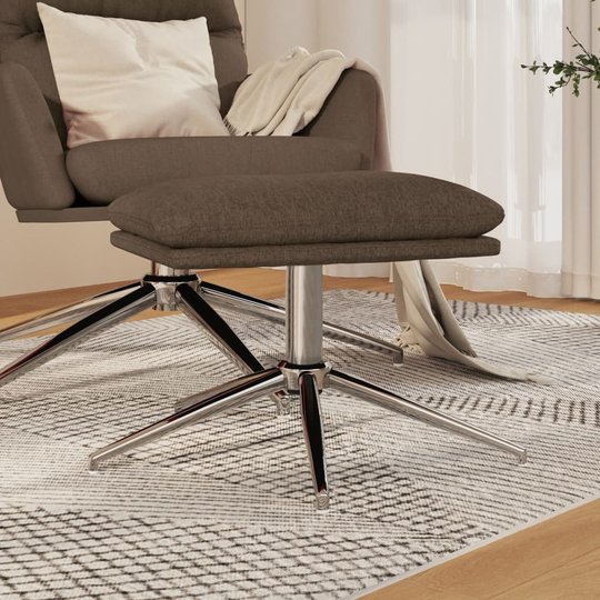 vidaXL Fotpall taupe 60x60x39 cm tyg