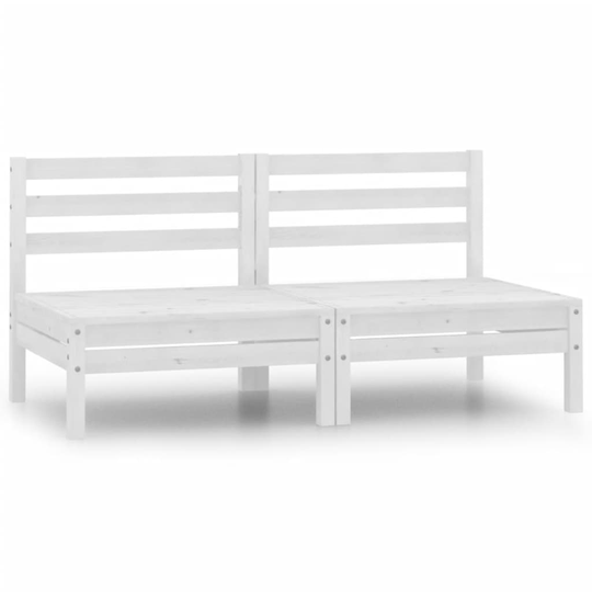 vidaXL Mittensektion till pallsoffa 2 st vit massiv furu