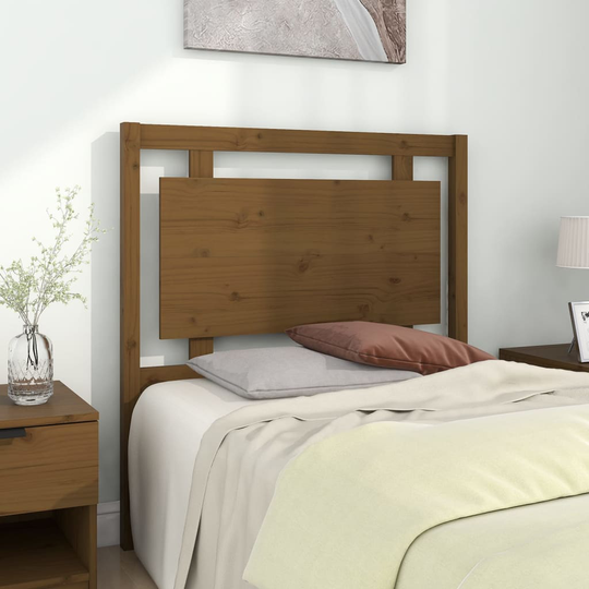 vidaXL Sänggavel honungsbrun 126x4x100 cm massiv furu