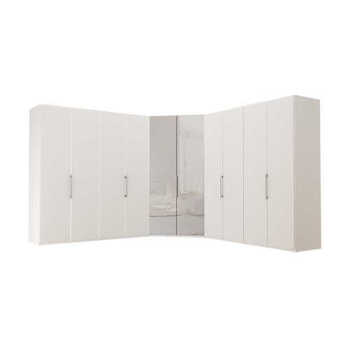 Garderob Atlanta - Vit 200 + walk-in + 200, 216 cm, Vit