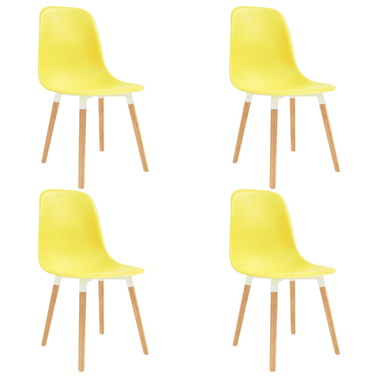vidaXL Matstolar 4 st gul plast