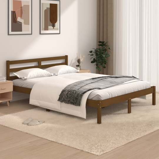 vidaXL Sängram massiv furu 120x190 cm honungsbrun 4FT