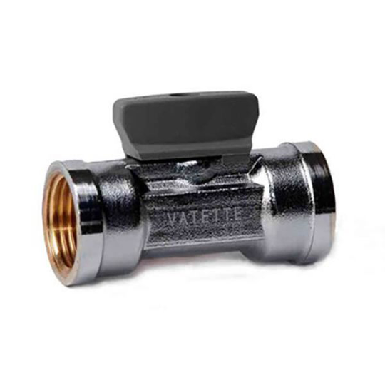 Vatette FG079503405 Kulventil rak, förkromad, med vred, inv gänga G10