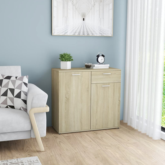 vidaXL Skänk sonoma-ek 80x36x75 cm spånskiva