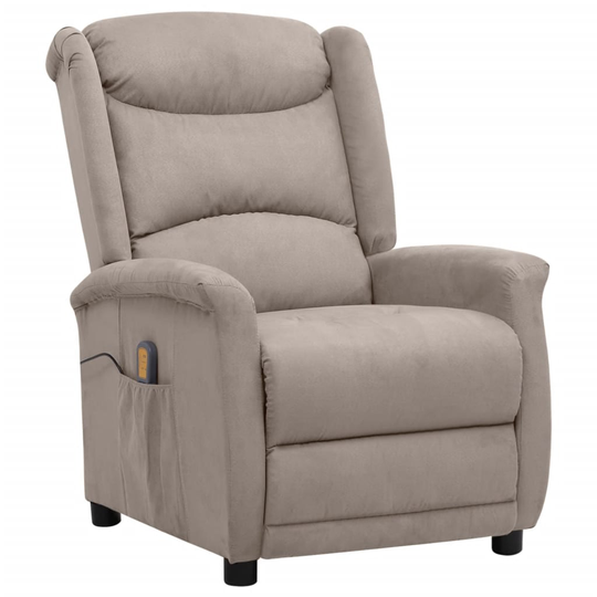 vidaXL Massagefåtölj taupe mikrofibertyg
