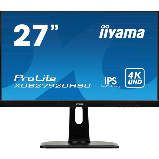 Iiyama Prolite XUB2792UHSU LED-skärm 68.6 cm (27 tum) 3840 x 2160 pixel 4K 4 ms DVI, HDMI, DisplayPort, USB 3.2 Gen 1 (USB 3.0), Hörlurar (3.5 mm) IPS LED