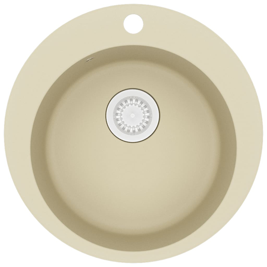 vidaXL Diskho granit enkel rund beige