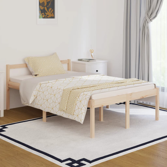 vidaXL Sängram massivt trä 120x190 cm 4FT