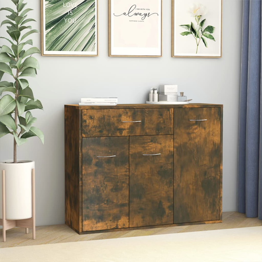 vidaXL Skänk rökfärgad ek 88x30x70 cm konstruerat trä
