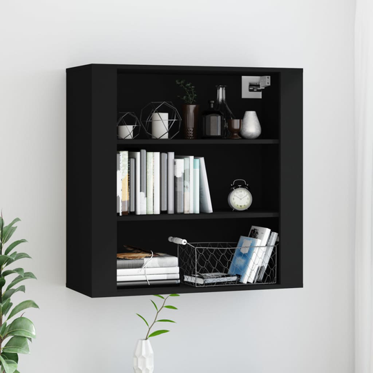 vidaXL Väggskåp svart 80x33x80 cm konstruerat trä