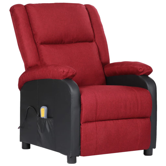 vidaXL Massagefåtölj vinröd konstläder