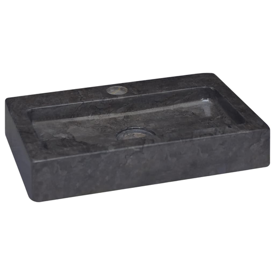 vidaXL Handfat svart 38x24x6,5 cm marmor