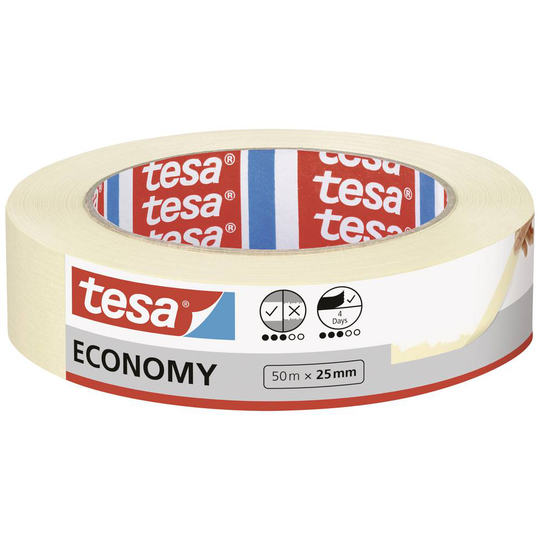 tesa Economy 05278-00000-03 Målartejp Vit (L x B) 50 m x 25 mm 1 st