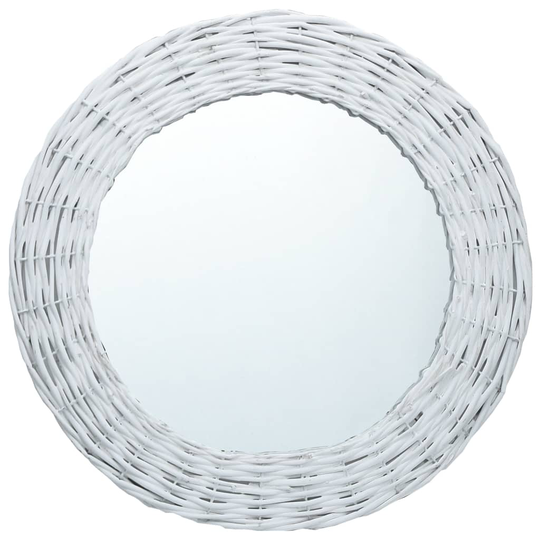 vidaXL Spegel vit 50 cm korgmaterial