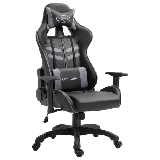 vidaXL Gamingstol grå konstläder