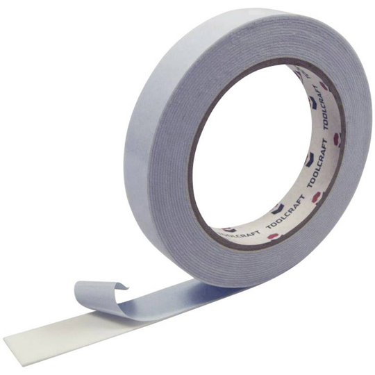 TOOLCRAFT 1811B1905C 1811B1905C Dubbelsidig monteringstejp Vit (L x B) 5 m x 19 mm 1 st