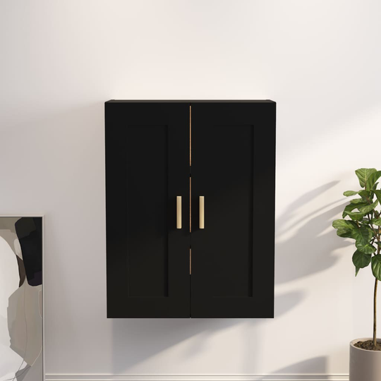 vidaXL Väggskåp Svart 69,5x32,5x90 cm konstruerat trä
