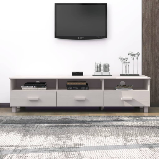 vidaXL TV-bänk vit 158x40x40 cm massiv furu
