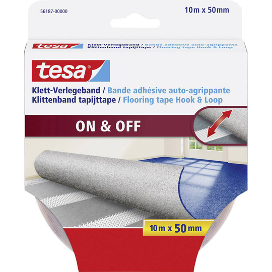 Kardborreband för fastlimning (L x B) 10 m x 50 mm Vit tesa Tesa 1 st