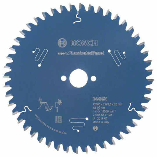 Bosch Accessories Expert for Laminated Panel 2608644128 Hårdmetall cirkelsågklinga 165 x 20 x 1.6 mm Antal tänder (per tum): 48 1 st