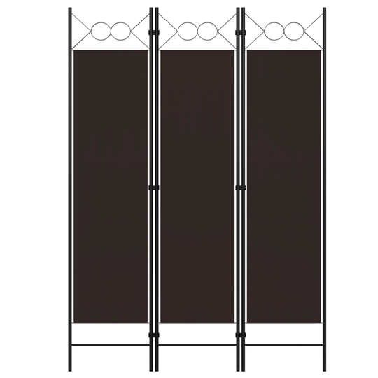 vidaXL Rumsavdelare 3 paneler brun 120x180 cm