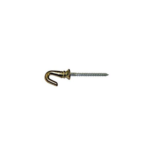 LKB 1427020 Takkrok med trängad skruv, mässing 63 x 100 mm