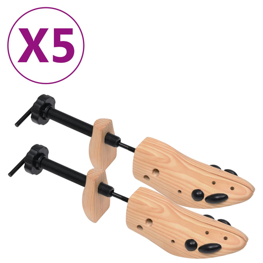 vidaXL Skoblock 5 par stl. 41-46 massiv furu