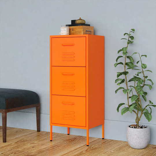 vidaXL Förvaringsskåp orange 80x35x101,5 cm stål