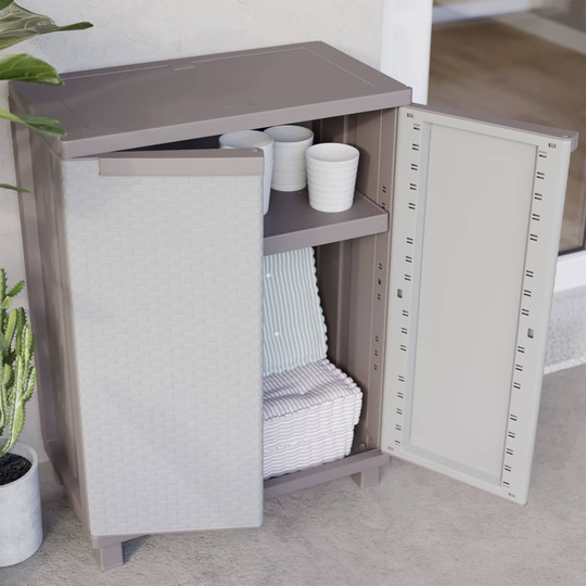 vidaXL Förvaringsskåp med 2 dörrar 68x37,5x91,5 cm ljusgrå och beige