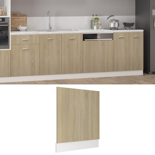 vidaXL Front för diskmaskin sonoma-ek 59,5x3x67 cm konstruerat trä
