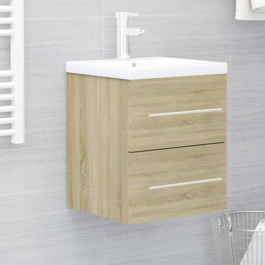 vidaXL Tvättställsskåp sonoma-ek 41x38,5x48 cm spånskiva