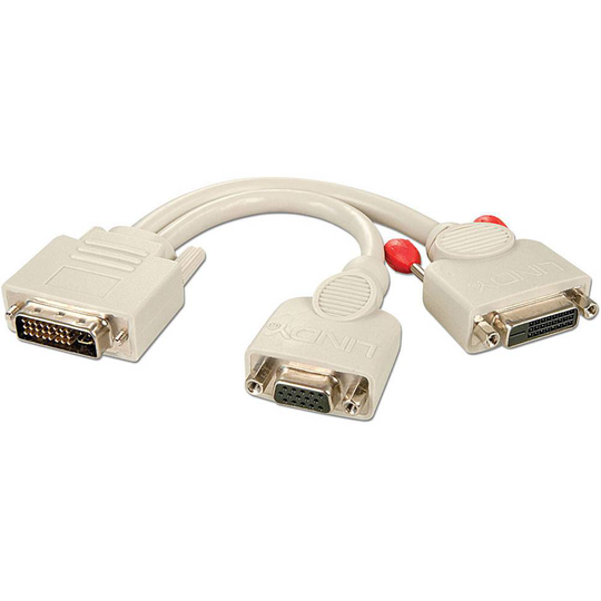 LINDY 41048 DVI / VGA / DVI Adapterkabel 0.20 m Vit