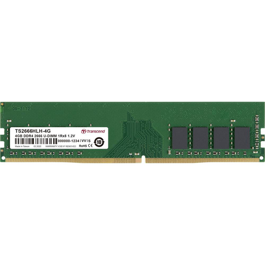 Transcend TS2666HLH-4G Internminne Desktop Modul 4 GB 1 x 4 GB DDR4 2666 MHz CL19