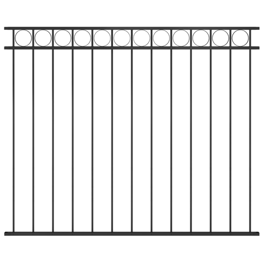 vidaXL Staketpanel stål 1,7x1,5 m svart