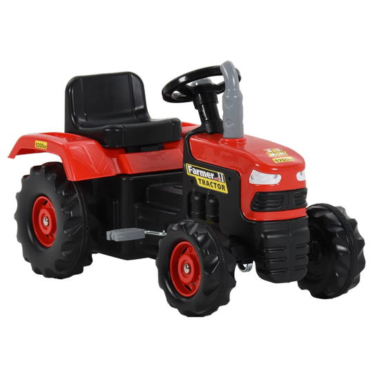 vidaXL Pedaltraktor för barn röd och svart