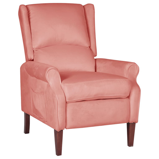 vidaXL Vilstol rosa sammet