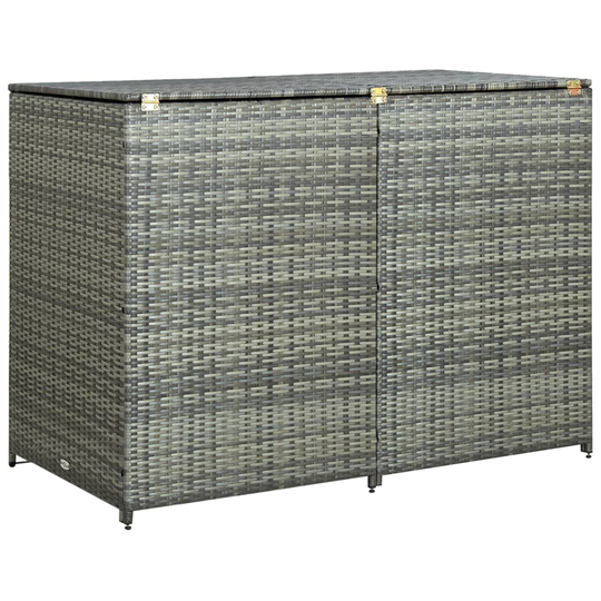 vidaXL Skjul för 2 soptunnor konstrotting antracit 148x77x111 cm