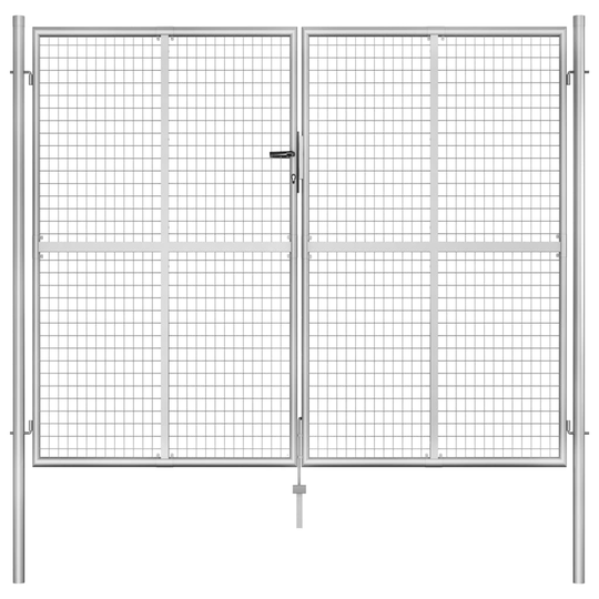 vidaXL Trädgårdsgrind galvaniserat stål 306x250 cm silver