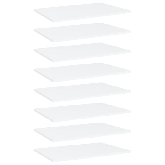 vidaXL Hyllplan 8 st vit 60x40x1,5 cm spånskiva