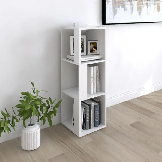 vidaXL Hörnhylla vit 33x33x100 cm konstruerat trä