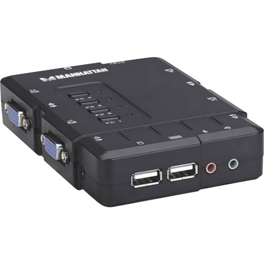 Manhattan 4 Port KVM-switch VGA USB 1600 x 900 Pixel