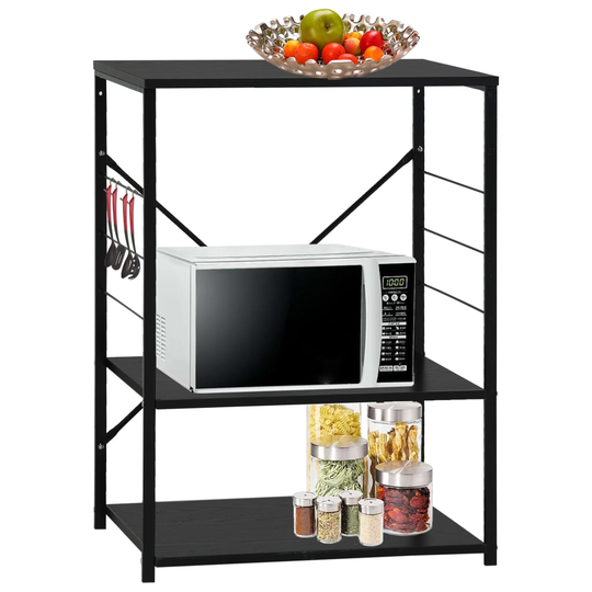 vidaXL Hylla för mikrovågsugn svart 60x39,6x79,5 cm spånskiva