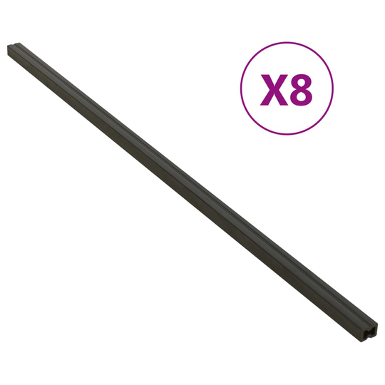 vidaXL Kompositregel 8 st svart 170x3x4 cm WPC