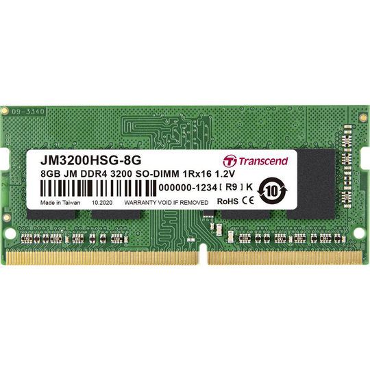 Transcend JM3200HSG-8G Internminne Laptop Modul JetRam 8 GB 1 x 8 GB DDR4 3200 MHz