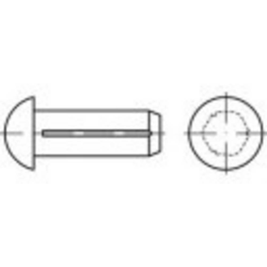 TOOLCRAFT TO-5451876 Räfflad spik, runt huvud 3 mm 500 st