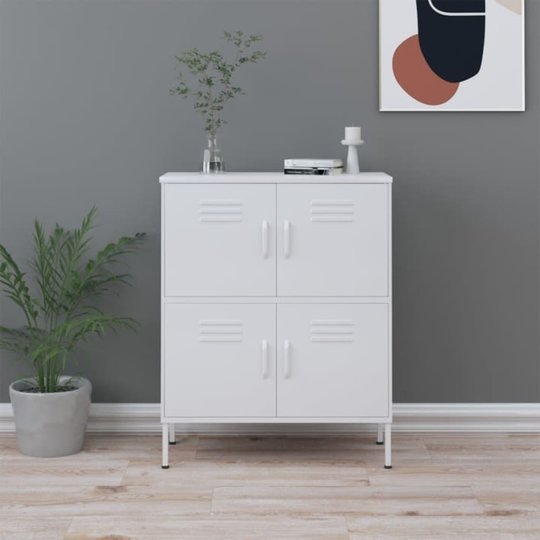 vidaXL Förvaringsskåp vit 80x35x101,5 cm stål