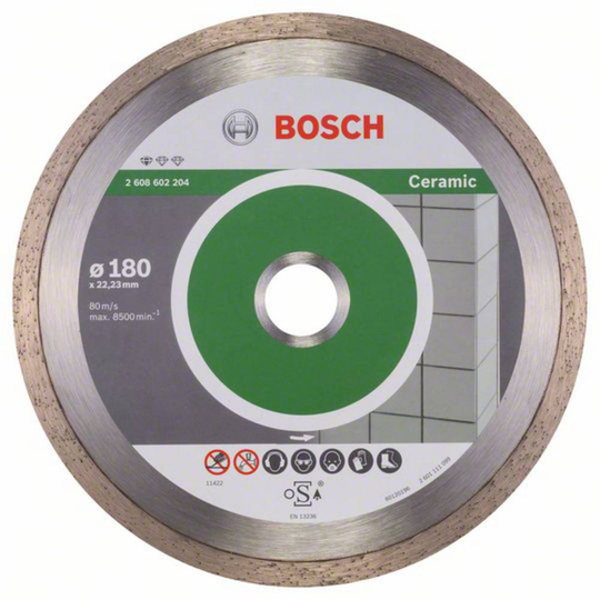 Diamantkapskiva Professional för keramik, 180 x 22,23 x 1,6 x 7 mm, 1-pack Bosch Accessories 2608602204 Diameter 180 mm 1 st