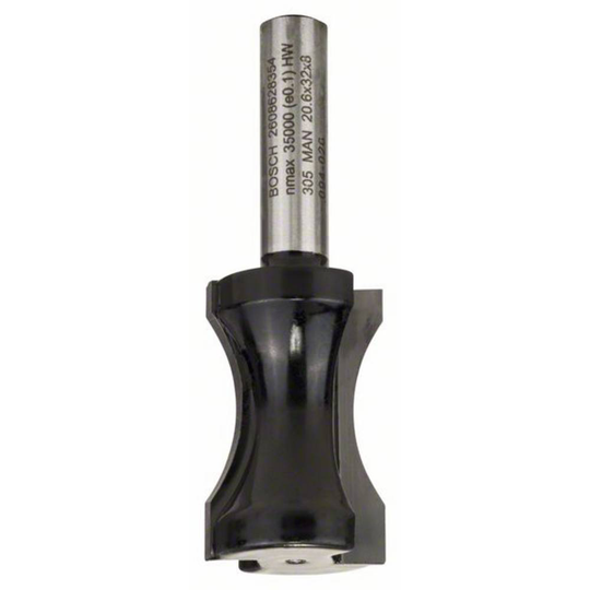 Plattfräs, 8 mm, R1 18,3 mm, D 20,6 mm, L 32 mm, G 63,5 mm Bosch Accessories 2608628354 Skaft-Ø 8 mm