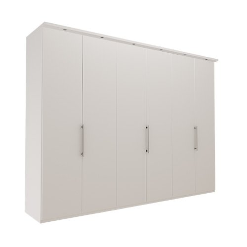 Garderob Atlanta - Vit 300 cm, 236 cm, Med kornisch