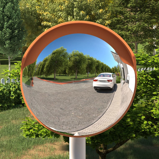 vidaXL Konvex trafikspegel utomhusbruk orange Ø30 cm polykarbonat